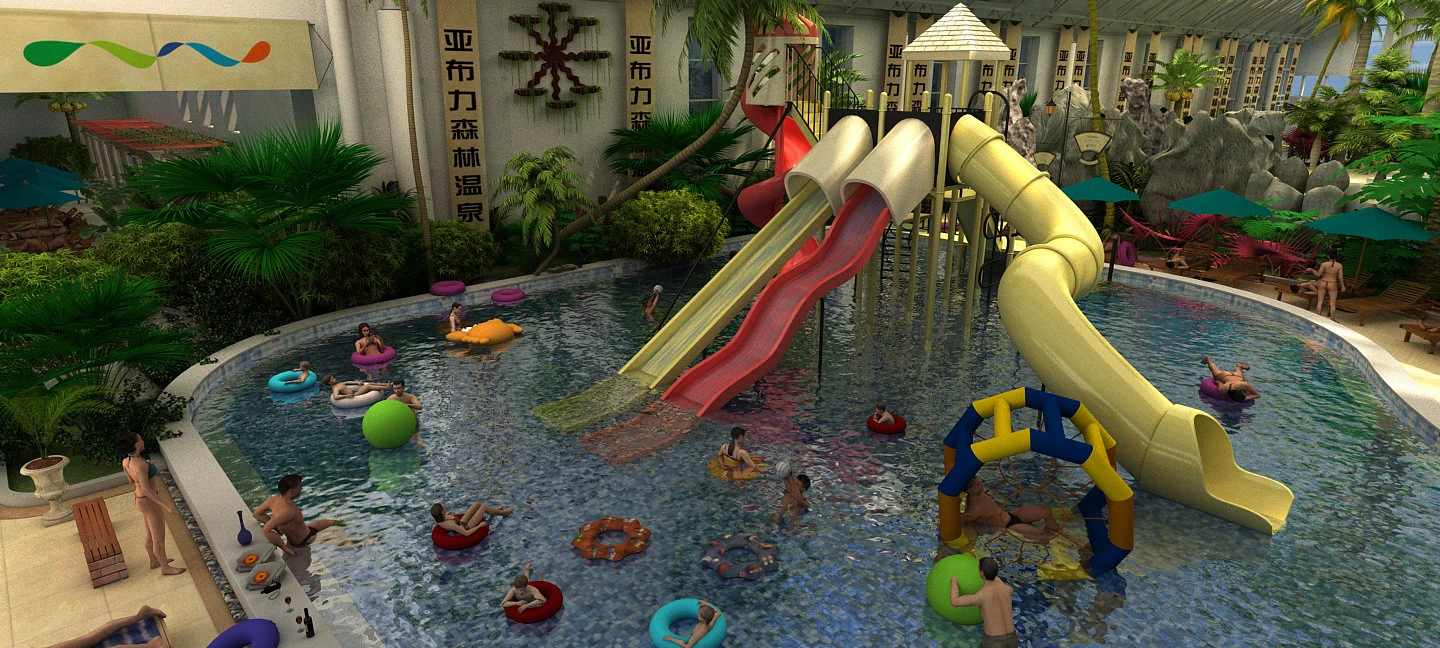 tobog&aacute;n de agua Modelo 3D .c4d .max .obj .3ds .fbx .stl .blend 