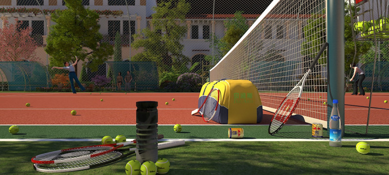 Tennis court Modelo 3D .c4d .max .obj .3ds .fbx .stl .blend