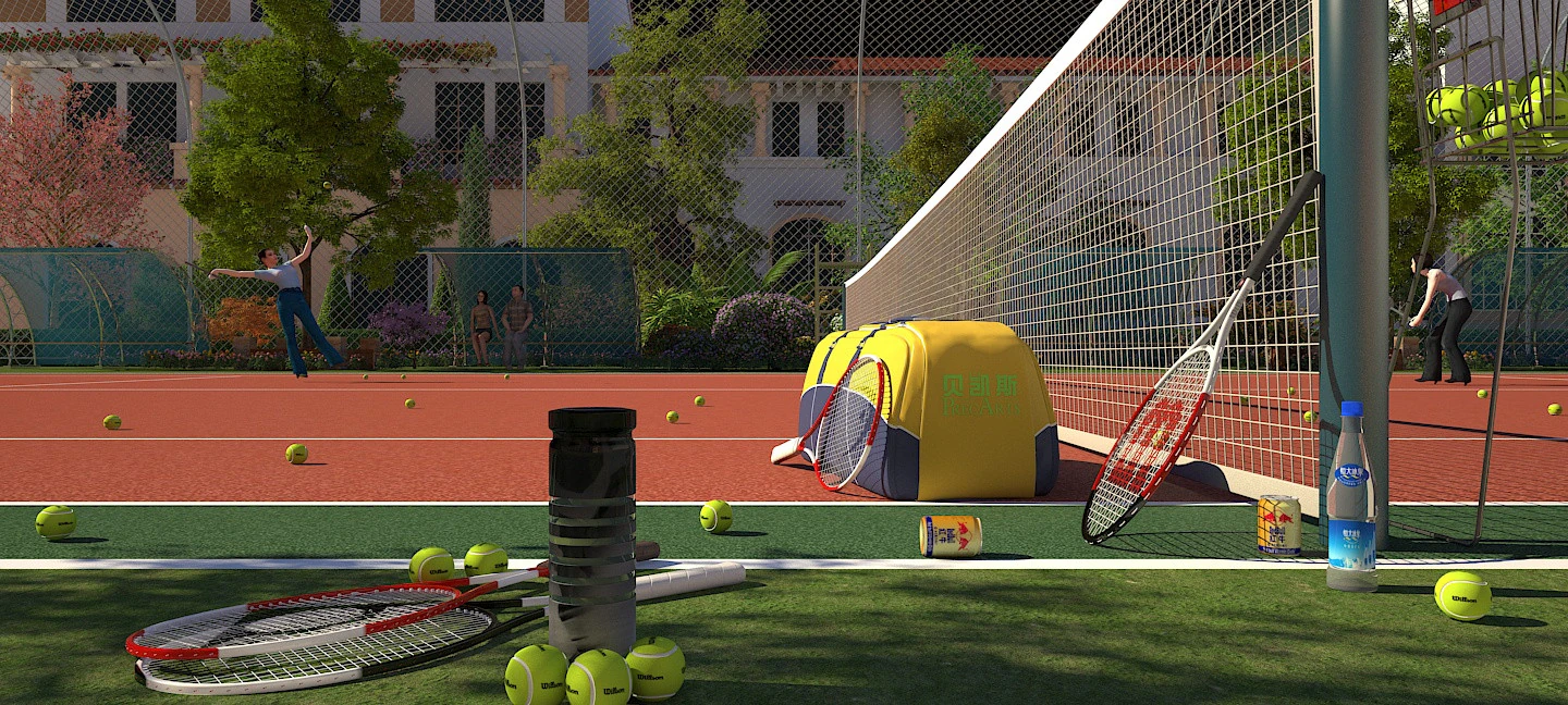Tennis court 3D Model .c4d .max .obj .3ds .fbx .stl .blend 