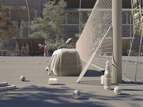 Tennis court 3D Model