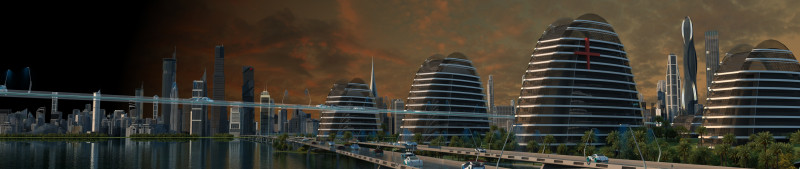 Futuristic city Model 3D .c4d .max .obj .3ds .fbx .stl .blend 