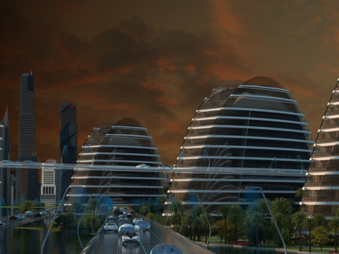 Futuristic city Model 3D