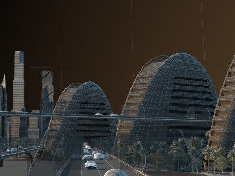 Futuristic city Model 3D
