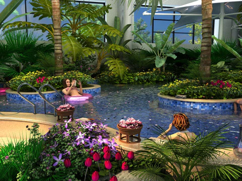 Kolam spa ikan Model 3D