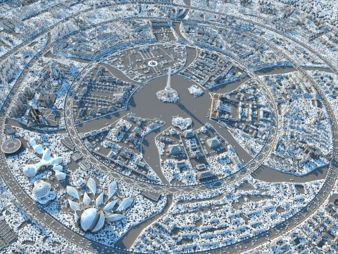 City center building 3D 模型