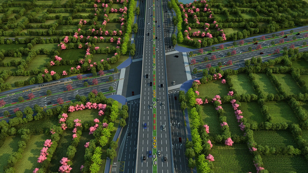 Highway 3D Model .c4d .max .obj .3ds .fbx .stl .blend 