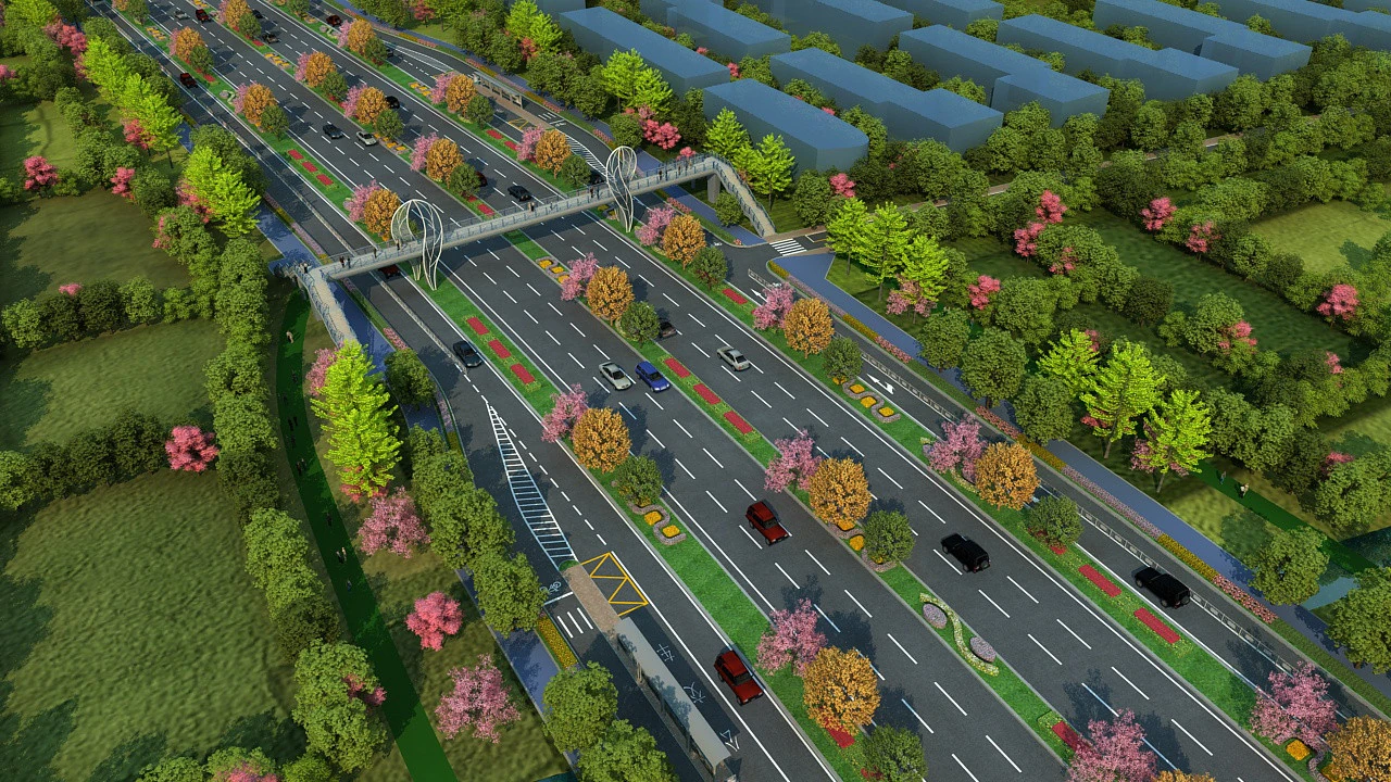 Highway 3D Model .c4d .max .obj .3ds .fbx .stl .blend 
