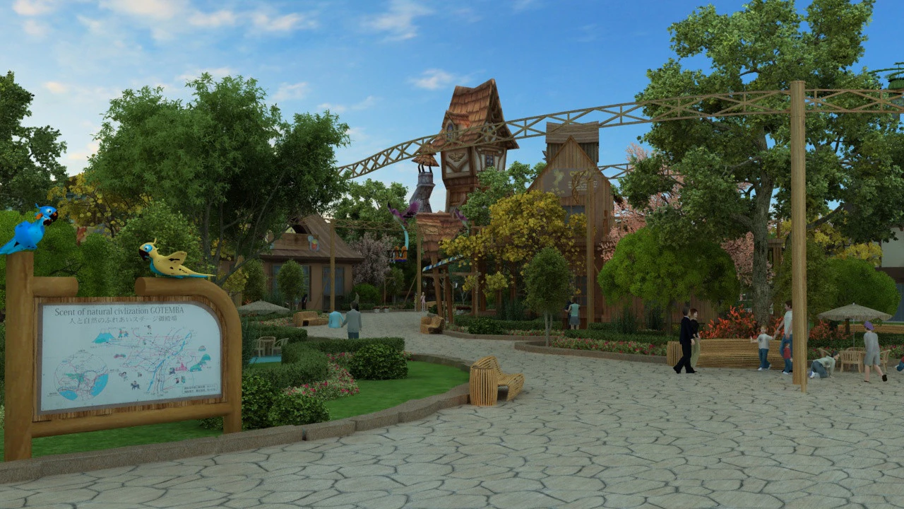 Amusement park 3D Model .c4d .max .obj .3ds .fbx .stl .blend 