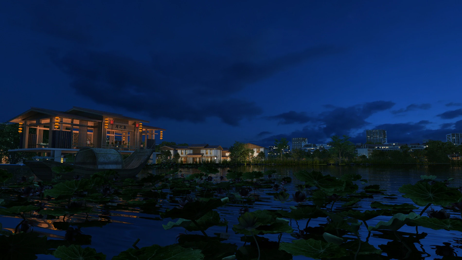 City Night Scenery 3D Model .c4d .max .obj .3ds .fbx .stl .blend 