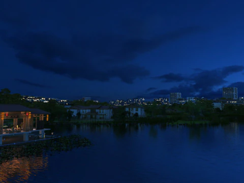City Night Scenery 3D Model