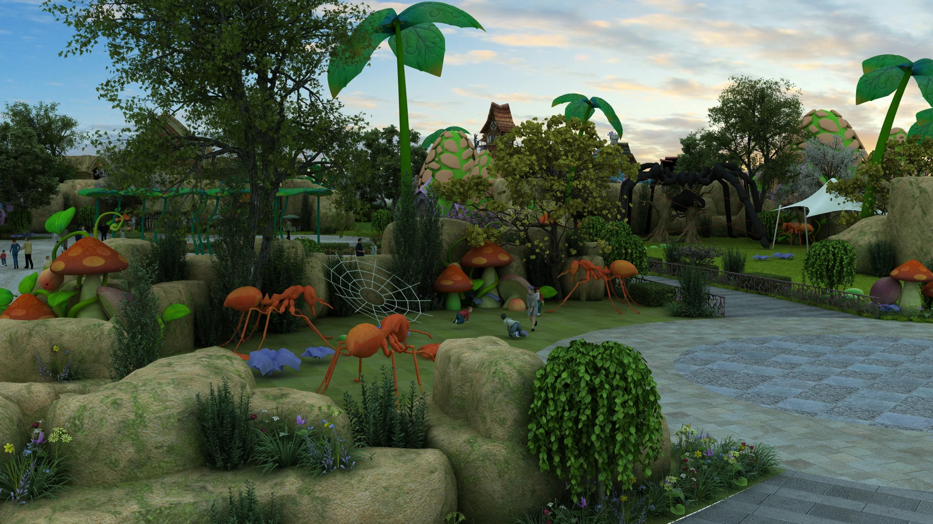 Amusement park 3D Model .c4d .max .obj .3ds .fbx .stl .blend 