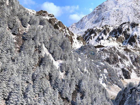 Montagna di neve Modello 3D