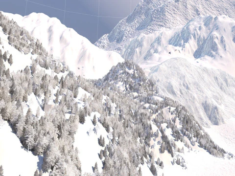 Snow Mountain 3D Model