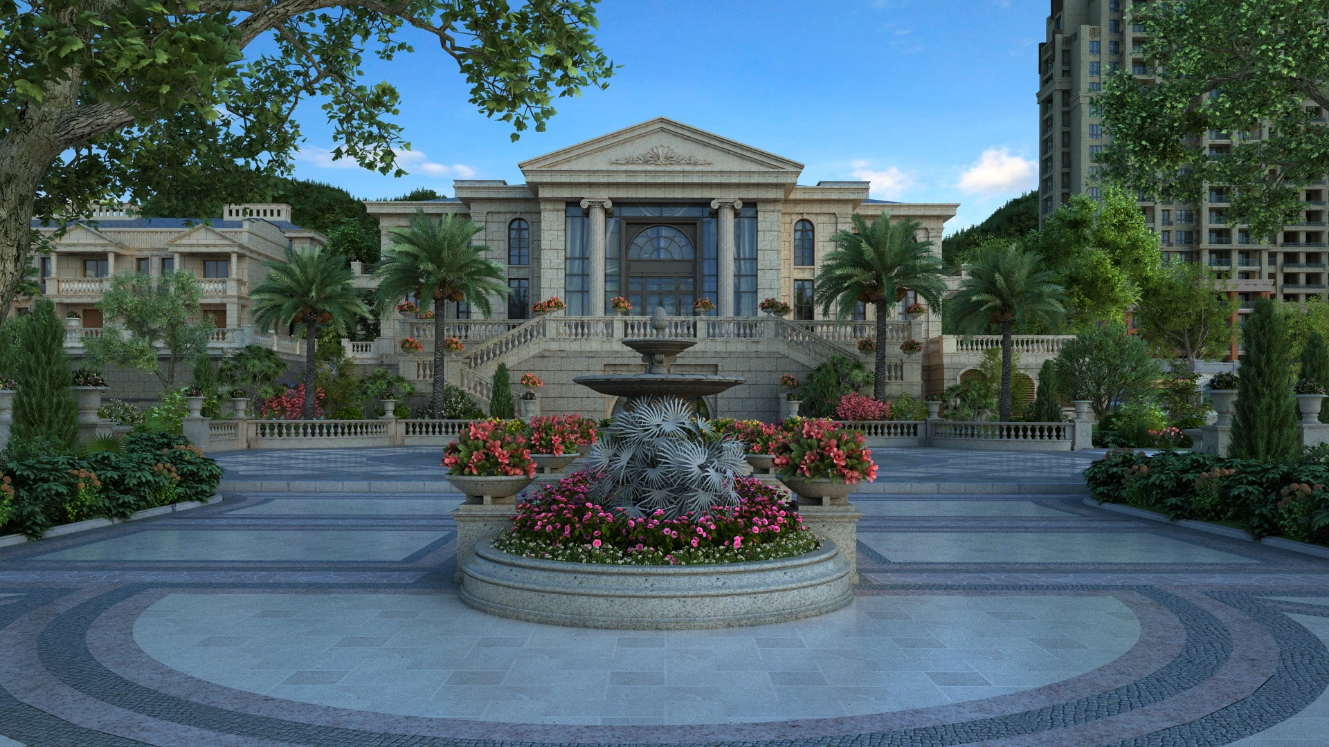 Arsitektur perkotaan Model 3D .c4d .max .obj .3ds .fbx .stl .blend 