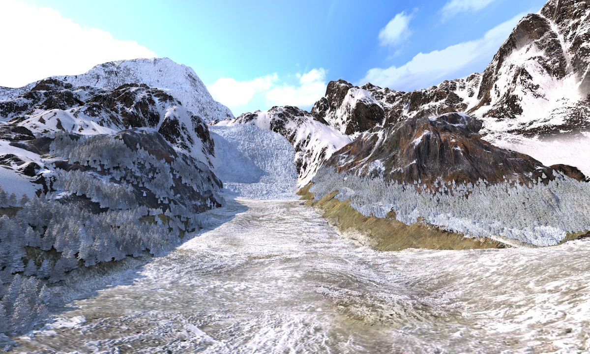 Snow Mountain 3D Model .c4d .max .obj .3ds .fbx .stl .blend 