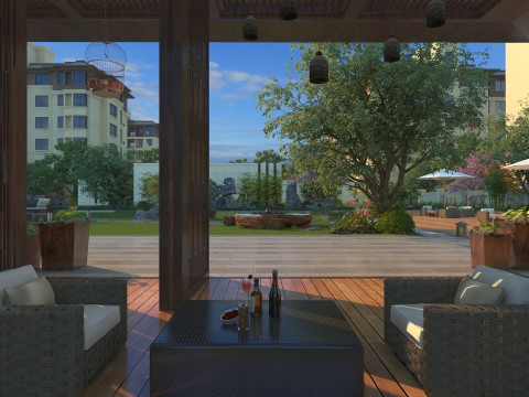 Indoor view of courtyard Modèle 3D
