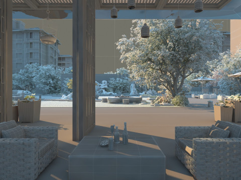 Indoor view of courtyard Modèle 3D