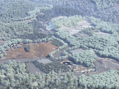 Mountain village Modèle 3D