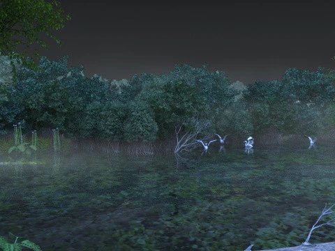 Paisagem aqu&aacute;tica Modelo 3D