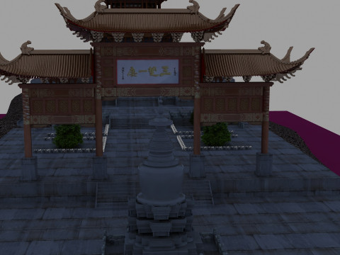 Yellow Crane Tower 3D Model