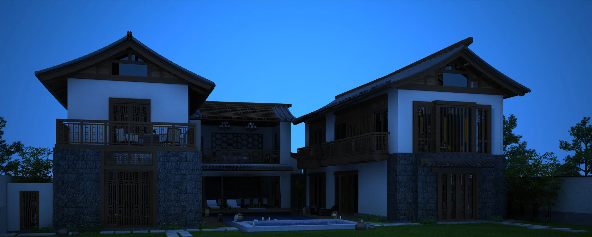 Villa 3D Model .c4d .max .obj .3ds .fbx .stl .blend 