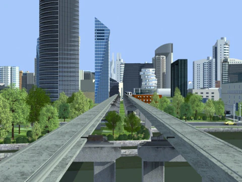 High-speed railway 3D Model