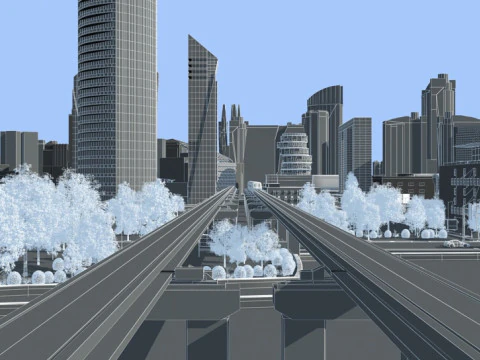 High-speed railway 3D Model