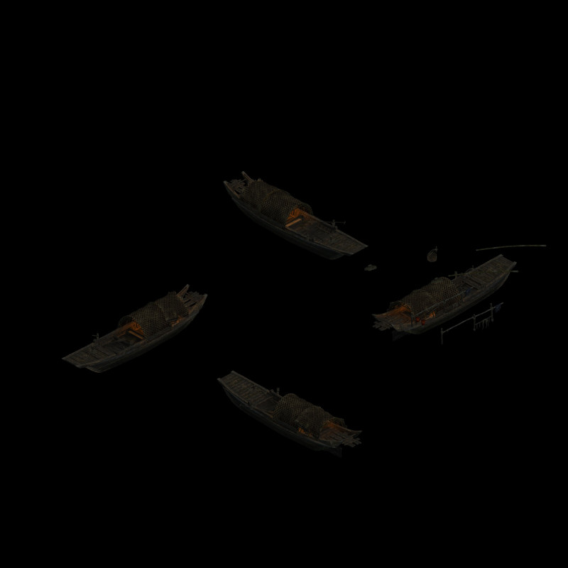 Fishing boats 3D Model .c4d .max .obj .3ds .fbx .stl .blend 