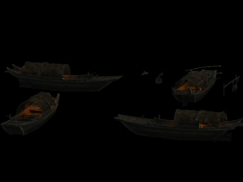 Fishing boats 3D Model