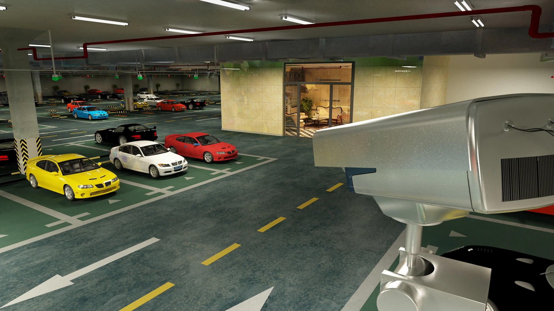 Underground garage 3D Model .c4d .max .obj .3ds .fbx .stl .blend