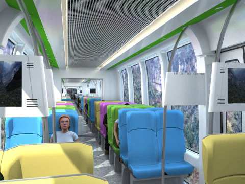 dentro del tren Modelo 3D