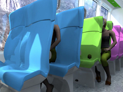 Inside the train 3D Model