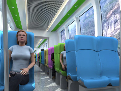 Inside the train 3D Model