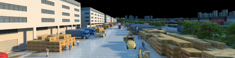 Logistics warehouse Model 3D .c4d .max .obj .3ds .fbx .stl .blend 