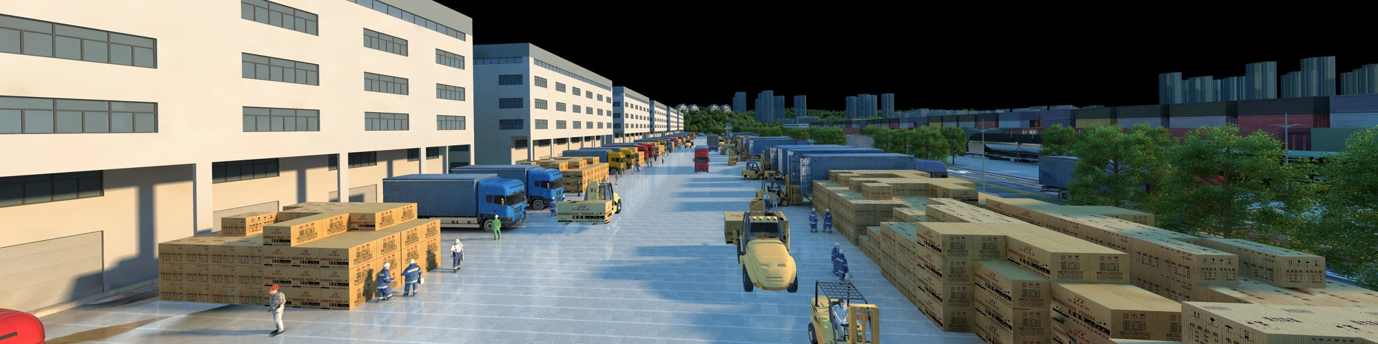 Logistics warehouse 3D Model .c4d .max .obj .3ds .fbx .stl .blend 