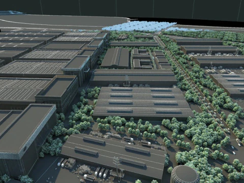 Logistics warehouse 3D Model