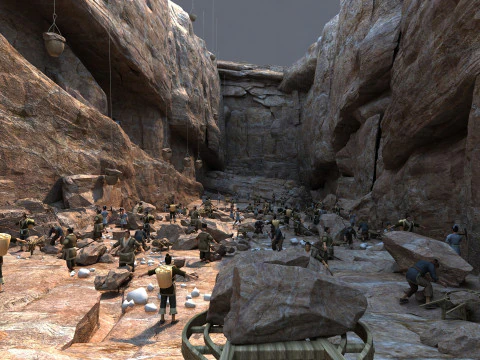 Ancient laborers 3D Model