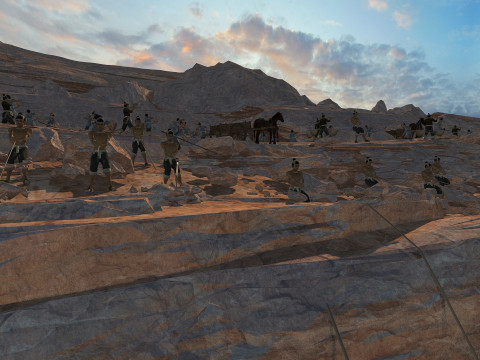 Ancient laborers 3D Model