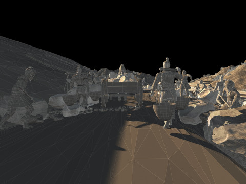 Ancient laborers 3D Model
