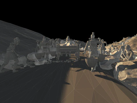 Ancient laborers 3D Model