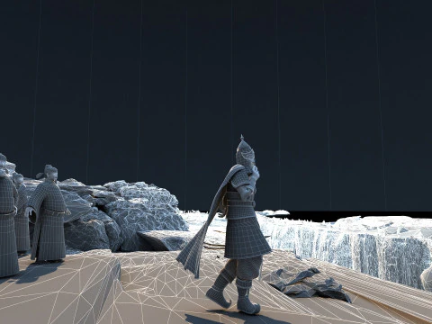 Ancient laborers 3D Model