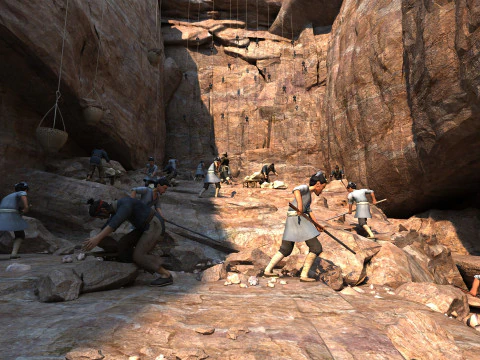 Ancient laborers 3D Model