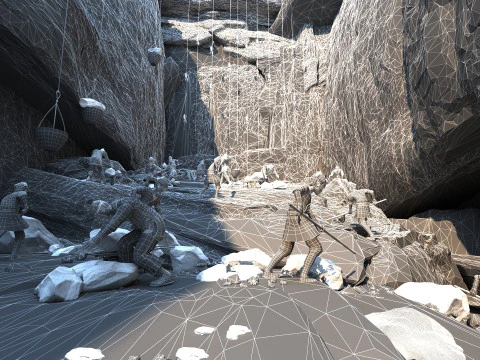 Ancient laborers 3D Model