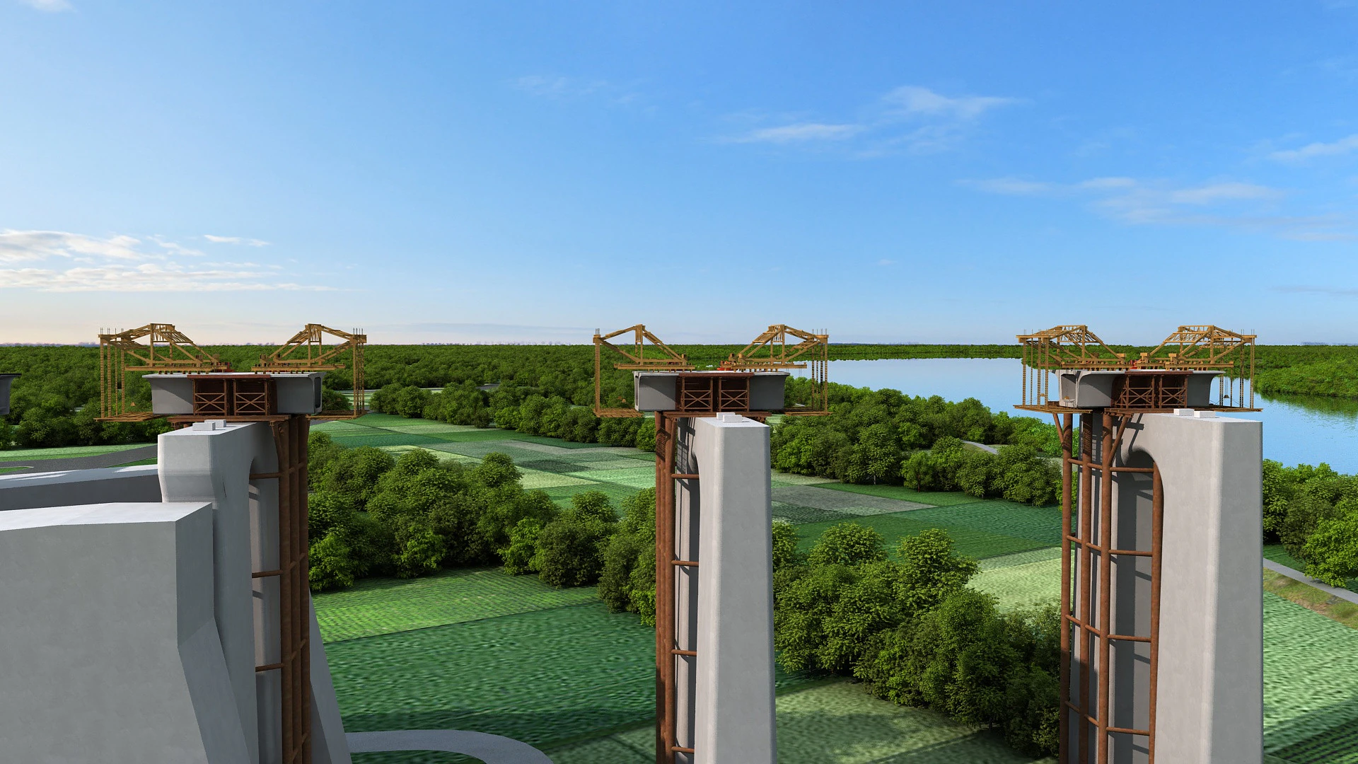 Build a bridge 3D Model .c4d .max .obj .3ds .fbx .stl .blend 