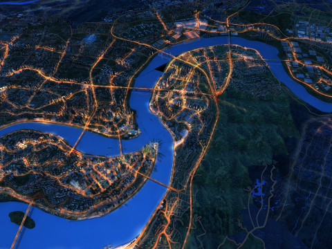 City night scene 3D Model