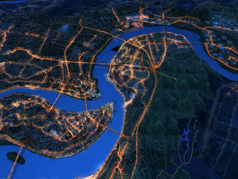 City night scene 3D Model