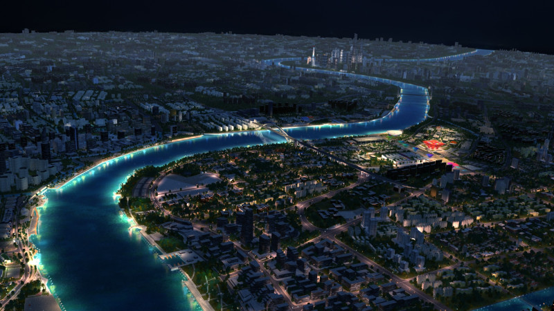 City night scene 3D Model .c4d .max .obj .3ds .fbx .stl .blend 