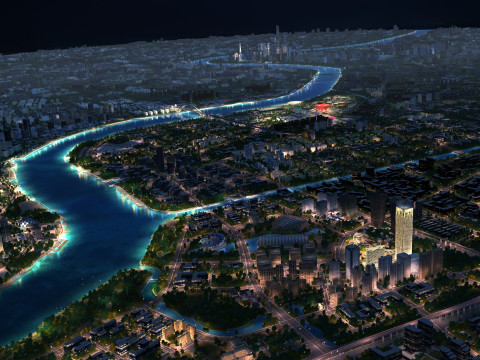 City night scene 3D Model