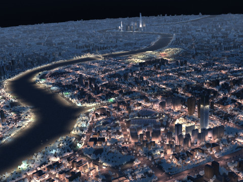 City night scene 3D Model
