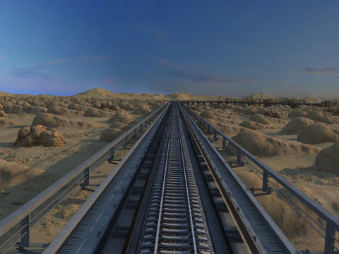 Ferrocarril Modelo 3D